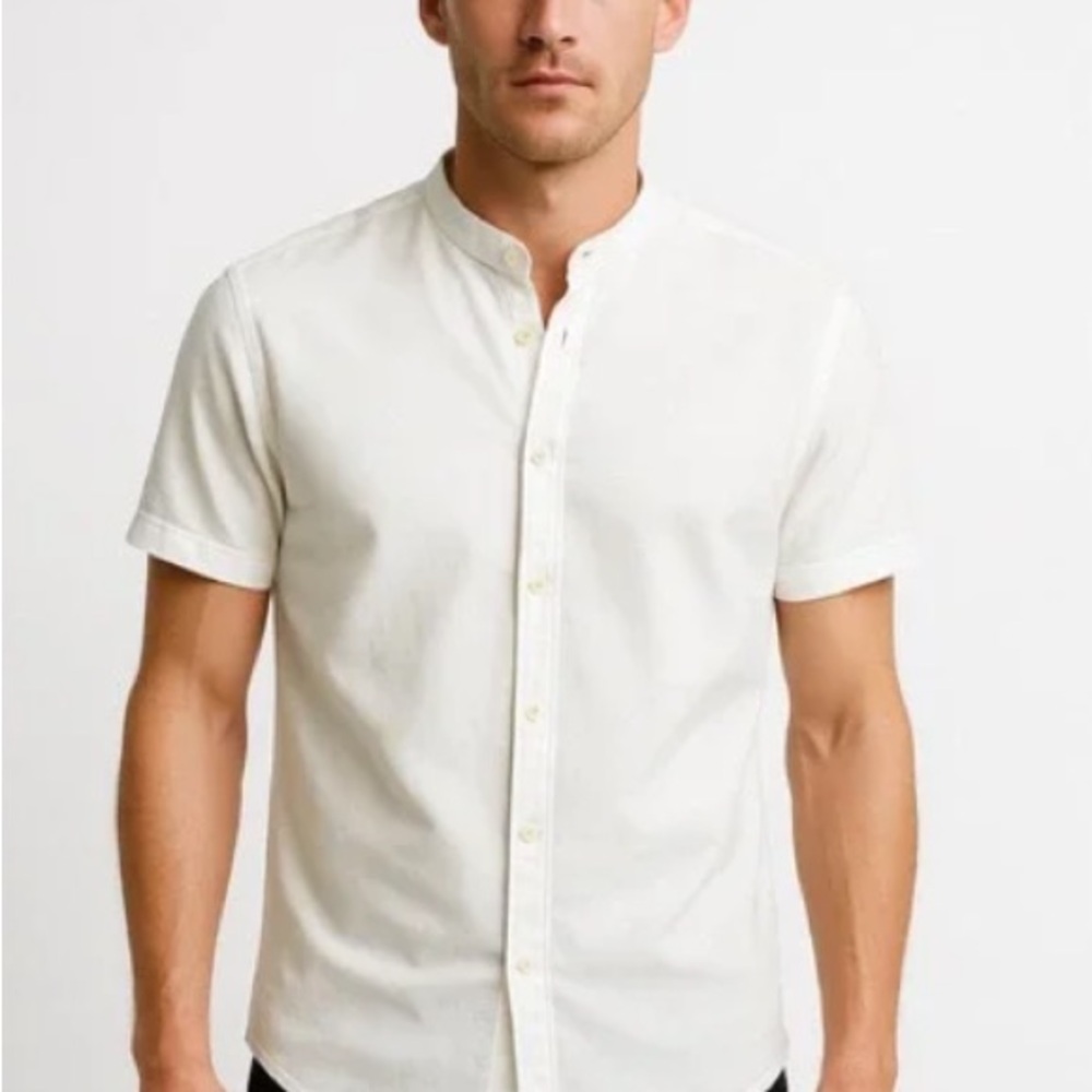 Zara Men's Casual White Button-Down Shirt